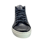 Paolo Shoes Alberto Leather High Top Dress Sneakers Blue