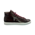 Paolo Shoes Alberto Leather High Top Dress Sneakers Burgundy