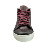 Paolo Shoes Alberto Leather High Top Dress Sneakers Burgundy