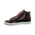 Paolo Shoes Alberto Leather High Top Dress Sneakers Burgundy