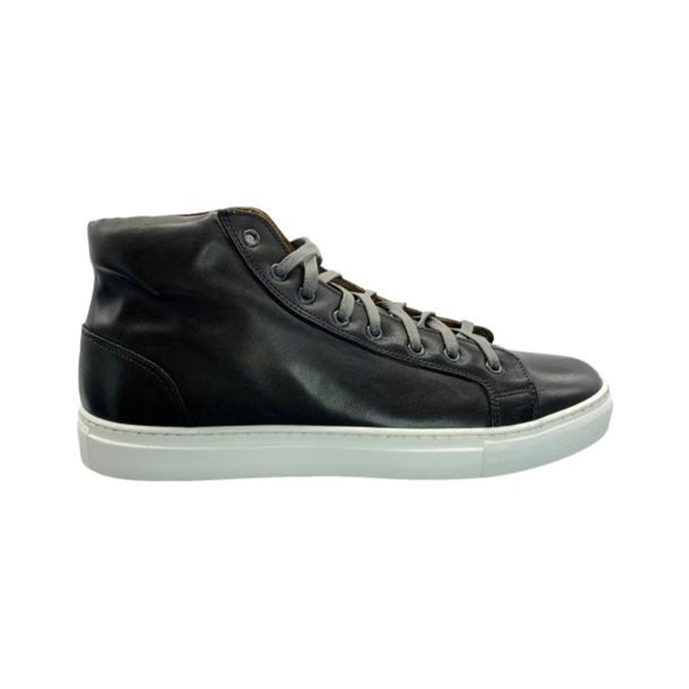 Paolo Shoes Alberto Leather High Top Dress Sneakers Grey