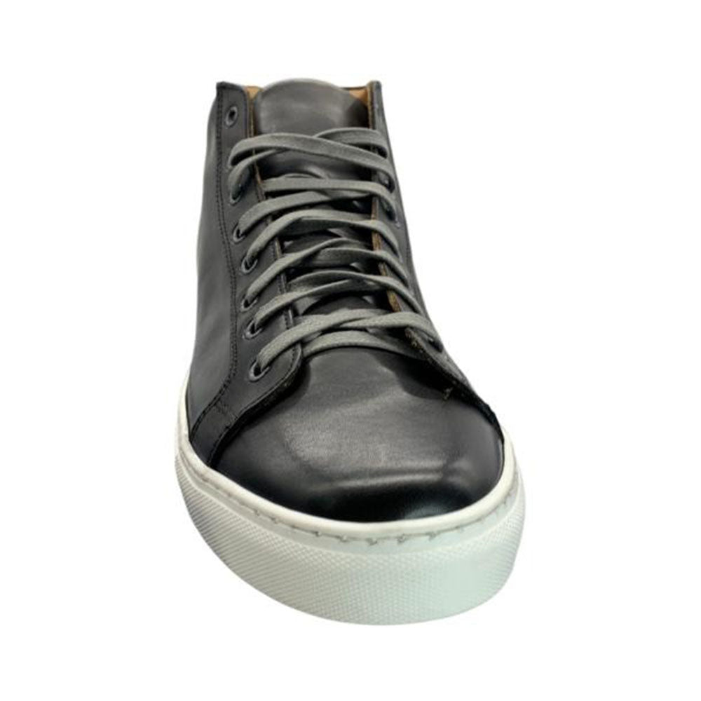 Paolo Shoes Alberto Leather High Top Dress Sneakers Grey