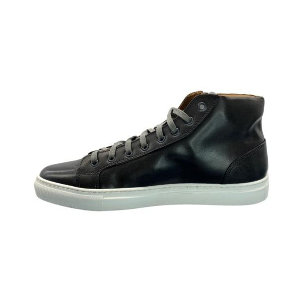Paolo Shoes Alberto Leather High Top Dress Sneakers Grey
