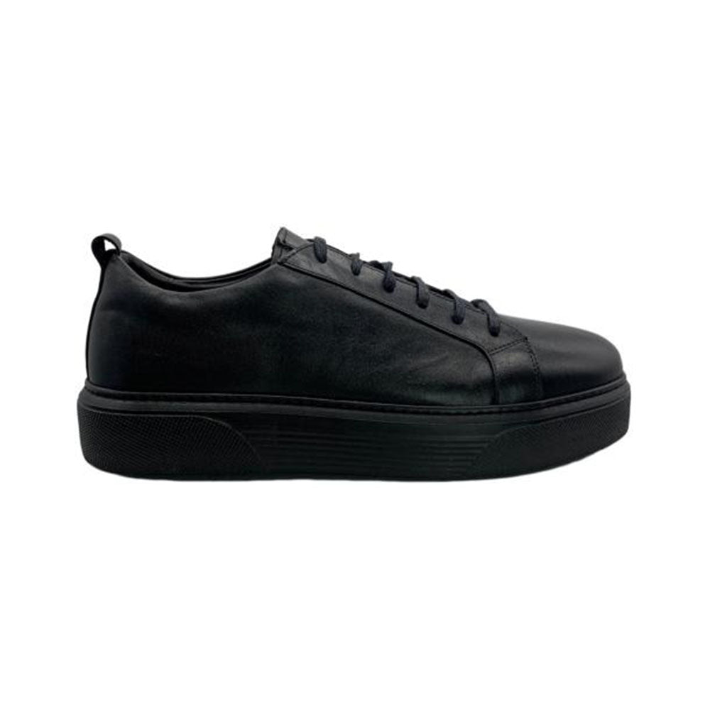 Paolo Shoes Alfonso Low Top Leather Sneakers Black