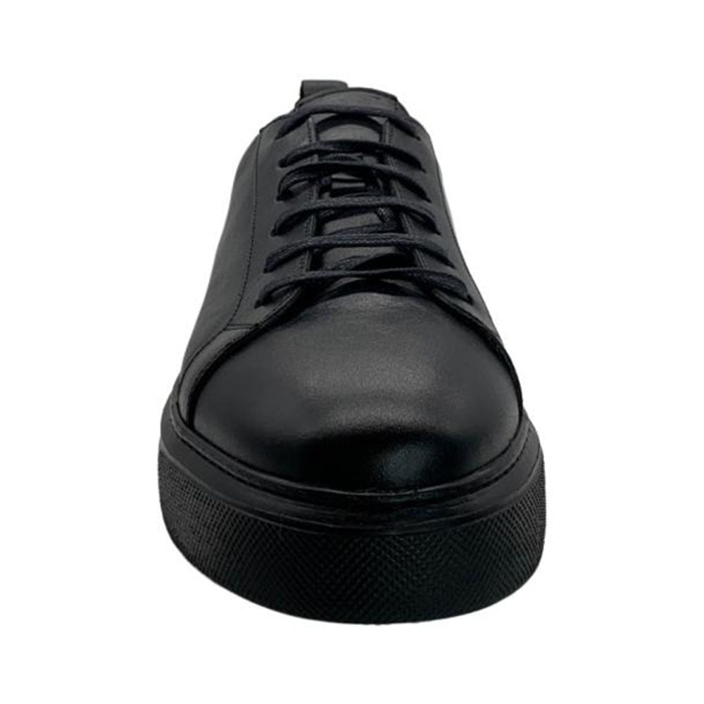 Paolo Shoes Alfonso Low Top Leather Sneakers Black
