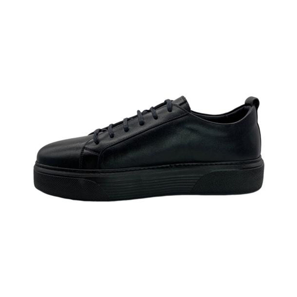 Paolo Shoes Alfonso Low Top Leather Sneakers Black