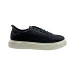 Paolo Shoes Alfonso Low Top Leather Sneakers Navy Blue
