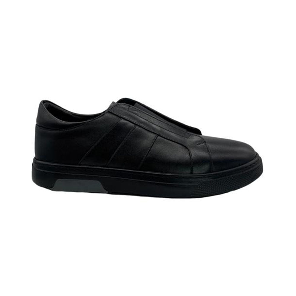 Paolo Shoes Ali Laceless Leather Sneakers Black