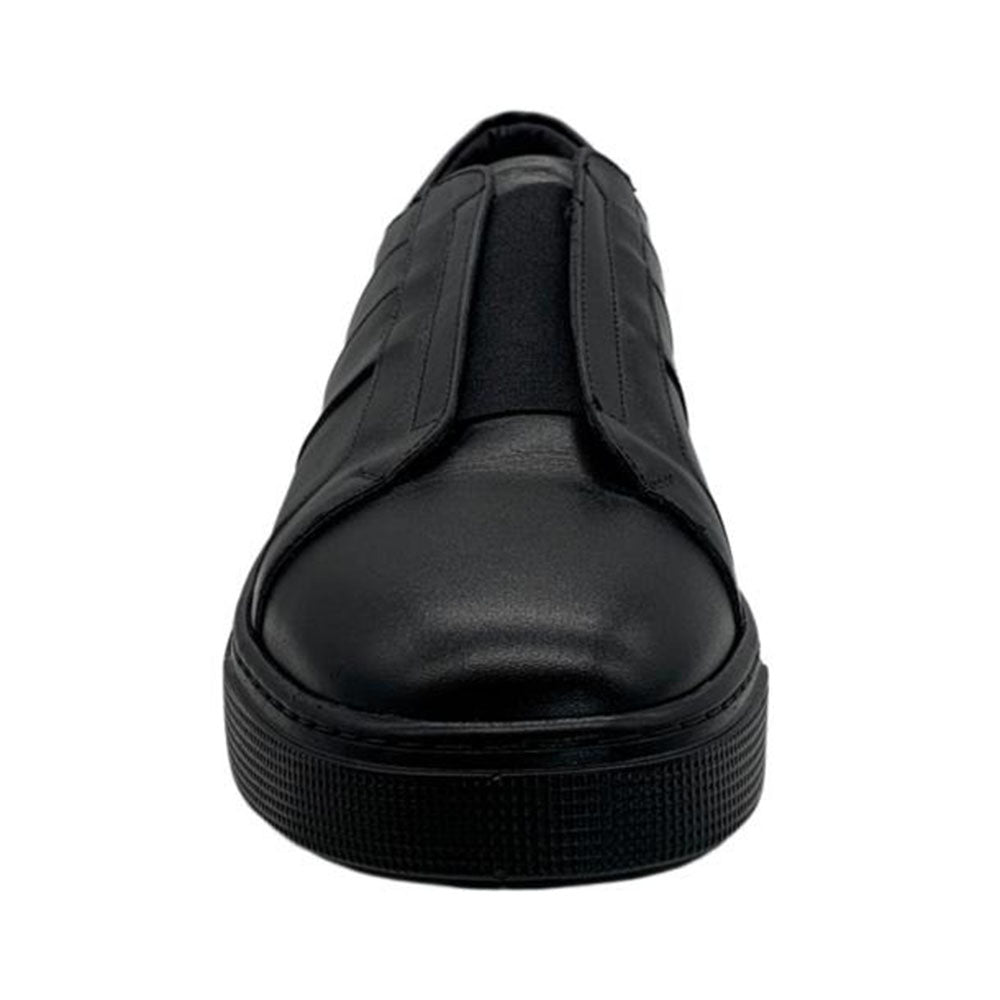 Paolo Shoes Ali Laceless Leather Sneakers Black