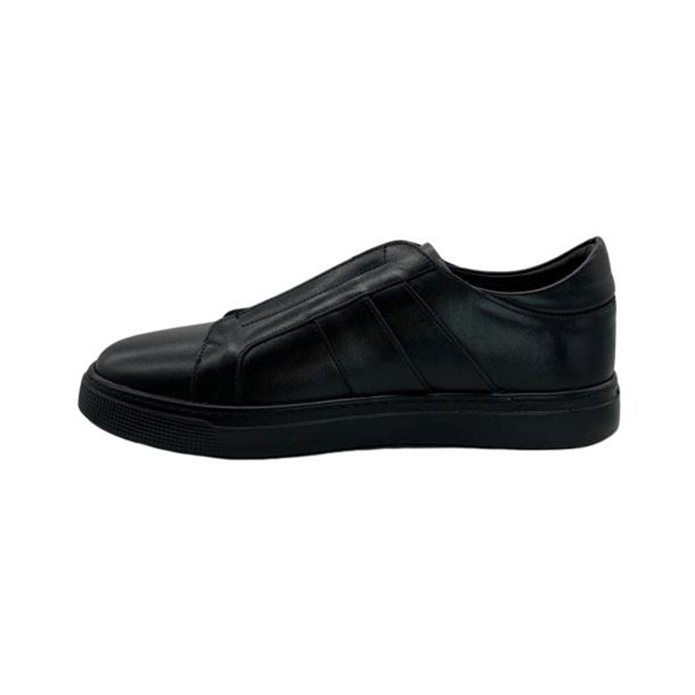 Paolo Shoes Ali Laceless Leather Sneakers Navy Blue