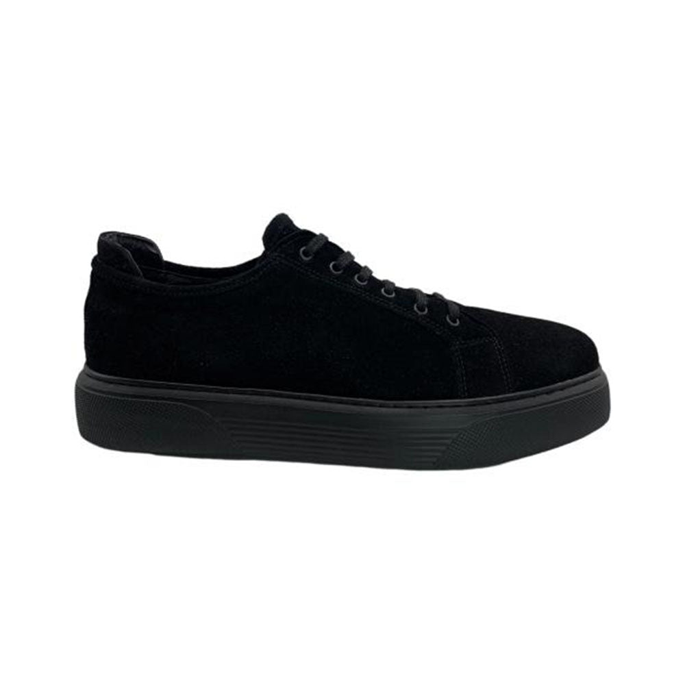 Paolo Shoes Anatoly Low Top Suede Sneaker Black