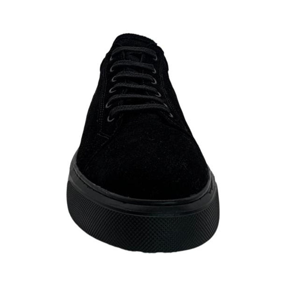 Paolo Shoes Anatoly Low Top Suede Sneaker Black