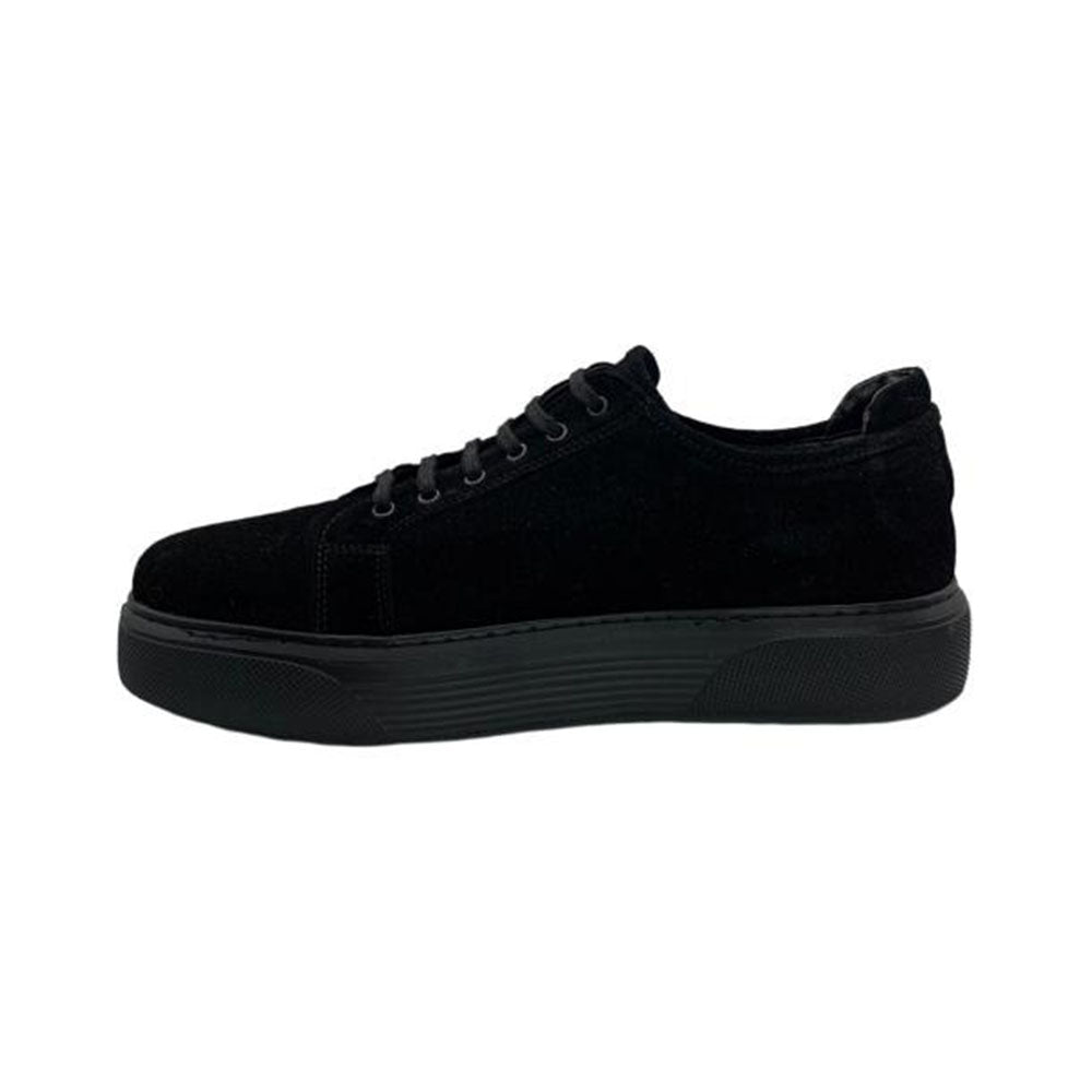 Paolo Shoes Anatoly Low Top Suede Sneaker Black