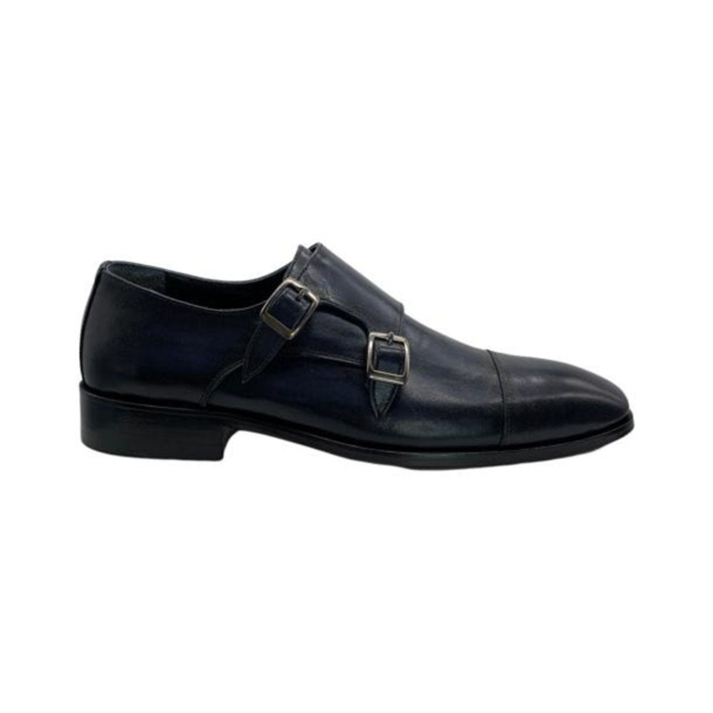 Paolo Shoes Baccio Double Monk Strap Shoes Blue