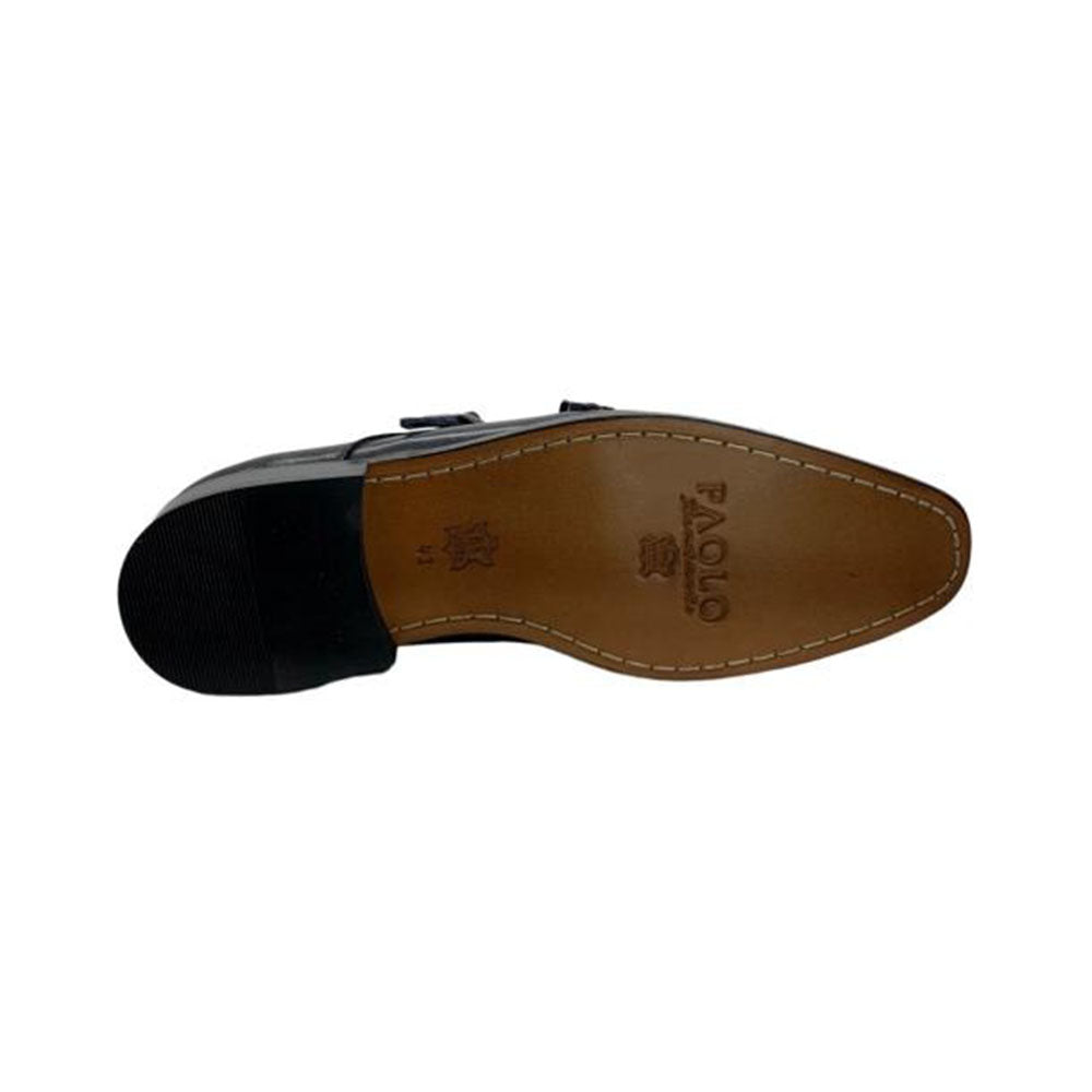 Paolo Shoes Baccio Double Monk Strap Shoes Blue
