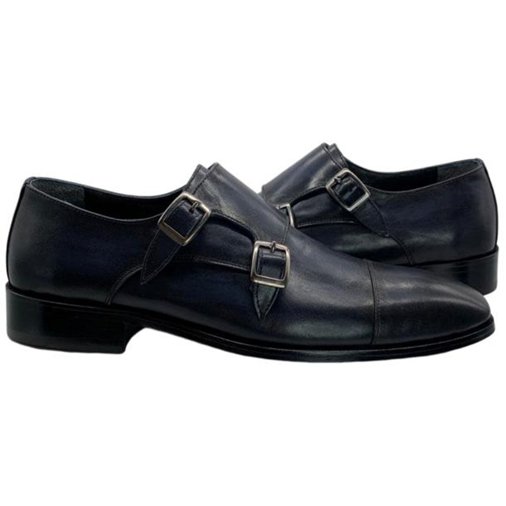 Paolo Shoes Baccio Double Monk Strap Shoes Blue