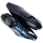 Paolo Shoes Bernard Eel Skin Oxfords Black