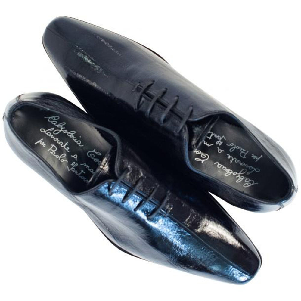 Paolo Shoes Bernard Eel Skin Oxfords Black