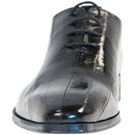 Paolo Shoes Bernard Eel Skin Oxfords Black