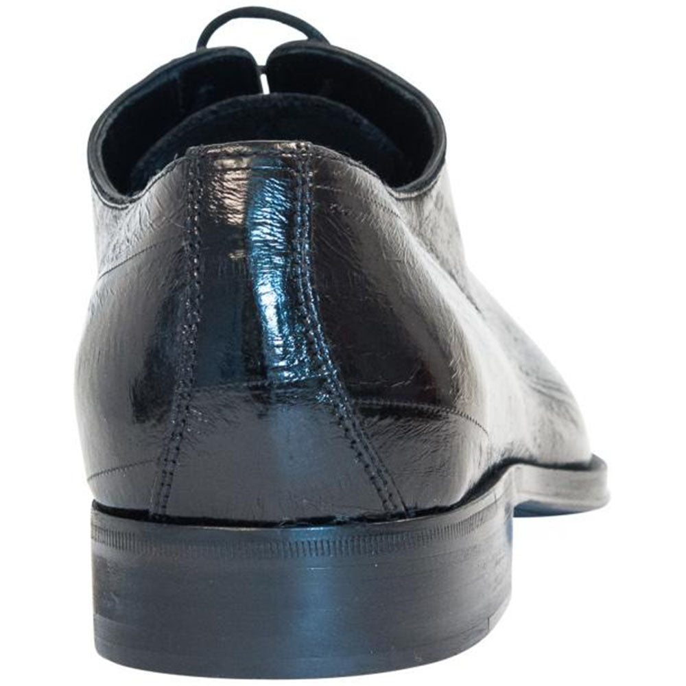 Paolo Shoes Bernard Eel Skin Oxfords Black