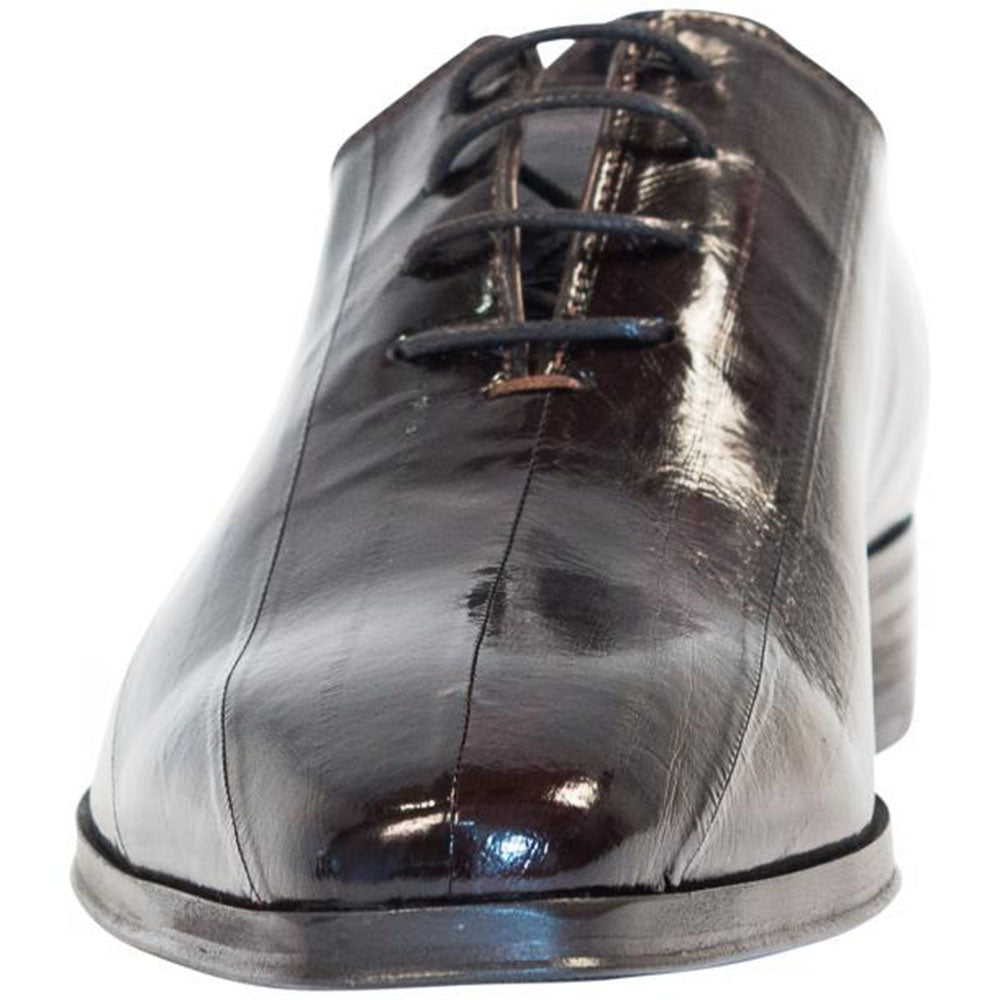 Paolo Shoes Bernard Eel Skin Oxfords Brown