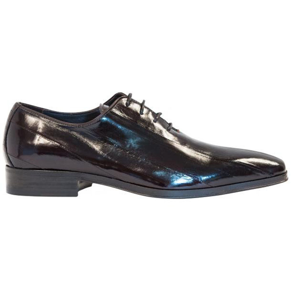 Paolo Shoes Bernard Eel Skin Oxfords Brown