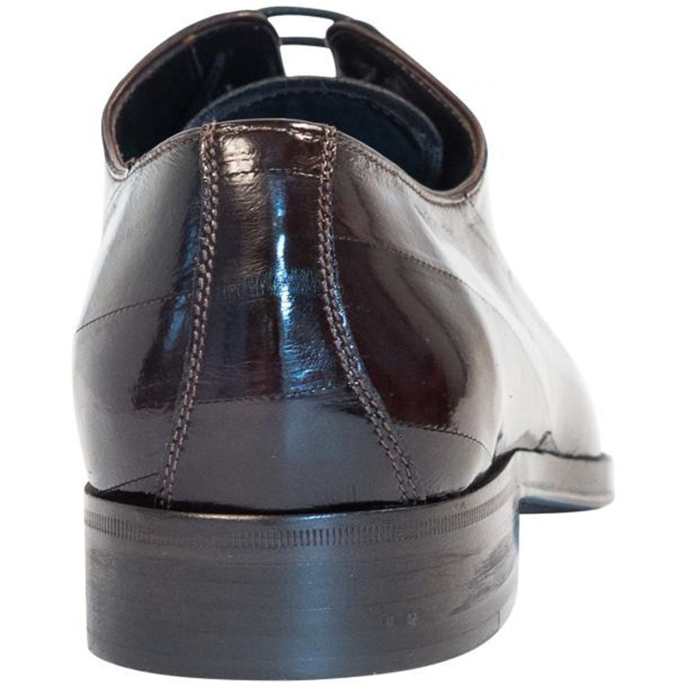 Paolo Shoes Bernard Eel Skin Oxfords Brown