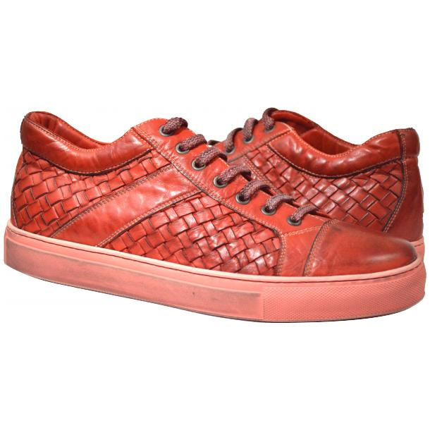Paolo Shoes Carlo Woven Sneakers Red