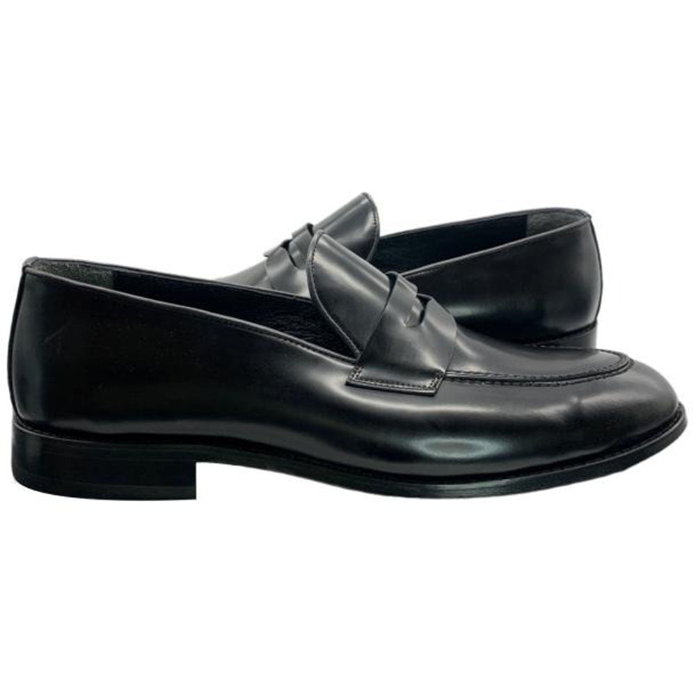 Paolo Shoes Dani Leather Penny Loafers Black
