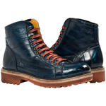 Paolo Shoes Dominic Eel Desert Boots Blue