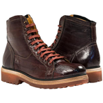 Paolo Shoes Dominic Eel Desert Boots Dark Brown