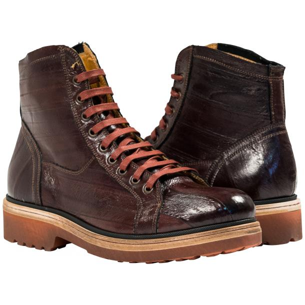Paolo Shoes Dominic Eel Desert Boots Dark Brown