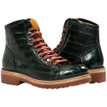 Paolo Shoes Dominic Eel Desert Boots Green