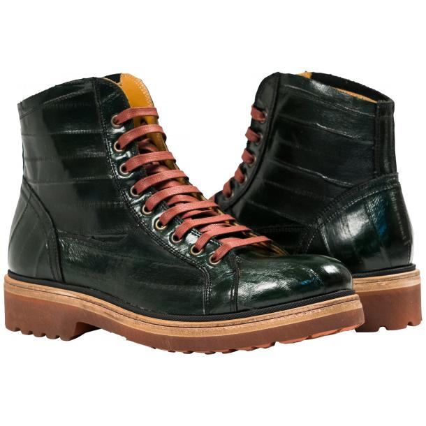 Paolo Shoes Dominic Eel Desert Boots Green