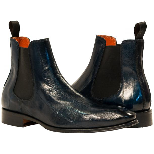 Paolo Shoes Dwayne Eel Chelsea Boots Blue
