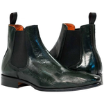 Paolo Shoes Dwayne Eel Chelsea Boots Green