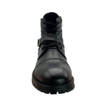 Paolo Shoes Ernesto Leather Motorcycle Boots Black