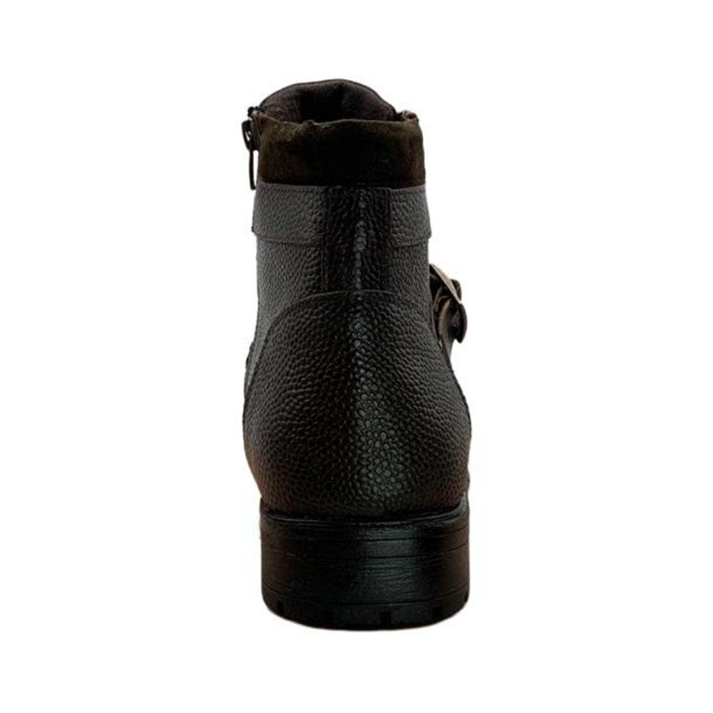Paolo Shoes Ernesto Leather Motorcycle Boots Brown
