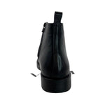 Paolo Shoes Fabio Leather Zip Up Ankle Boots Black