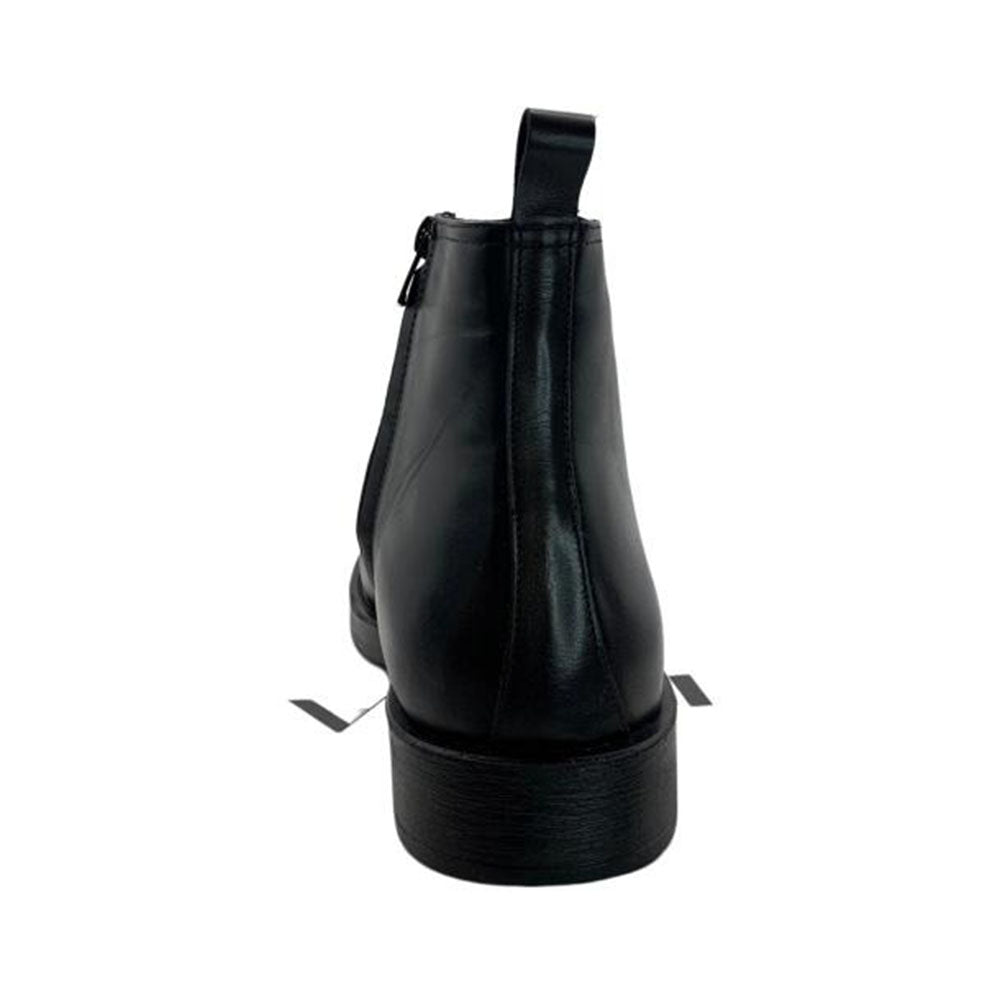 Paolo Shoes Fabio Leather Zip Up Ankle Boots Black