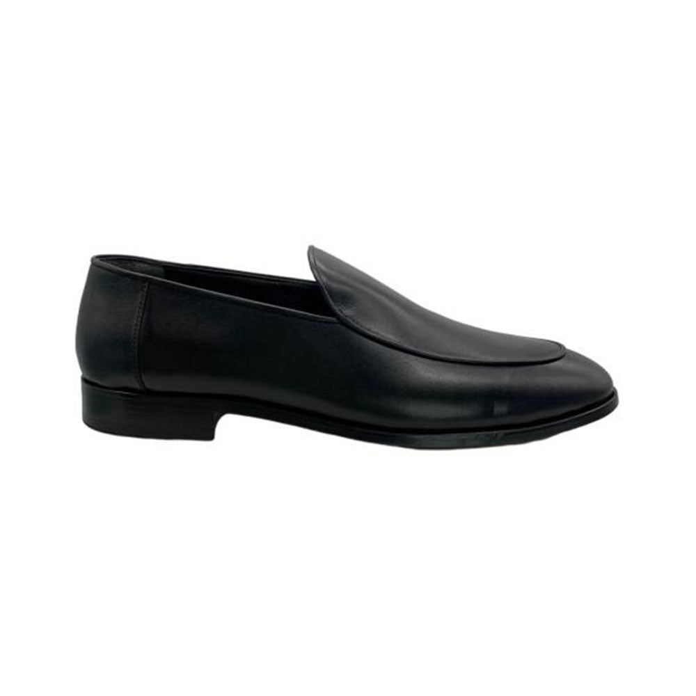 Paolo Shoes Franco Slip-on Leather Loafers Black