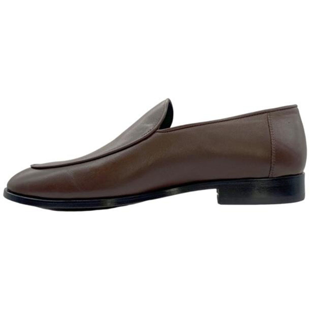 Paolo Shoes Franco Slip-on Leather Loafers Brown