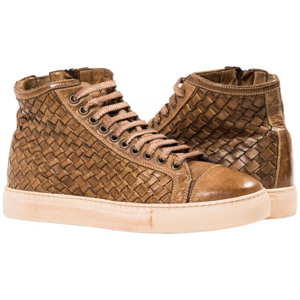 Paolo Shoes Gavin Wovne High Top Sneakers Moor