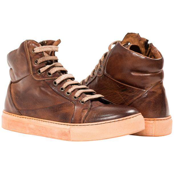 Paolo Shoes Grayson High Top Sneakers Brown