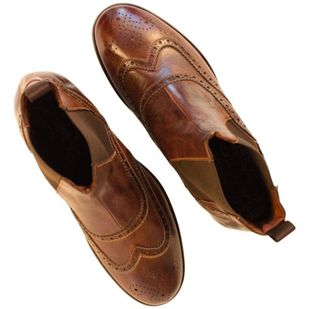 Paolo Shoes Hugo Wingtip Chelsea Boots Brown