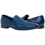 Paolo Shoes Jerome Nappa Woven Loafers Indigo