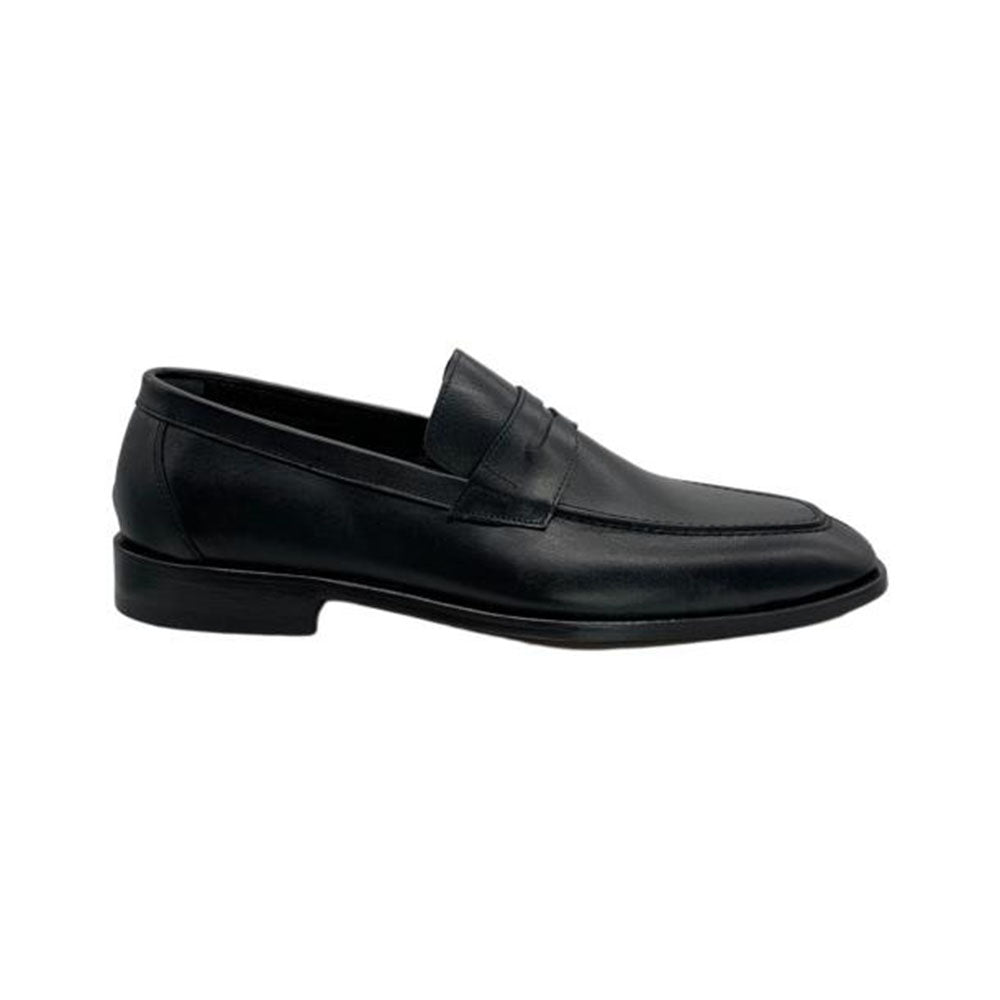 Paolo Shoes Leo Leather Penny Loafers Black