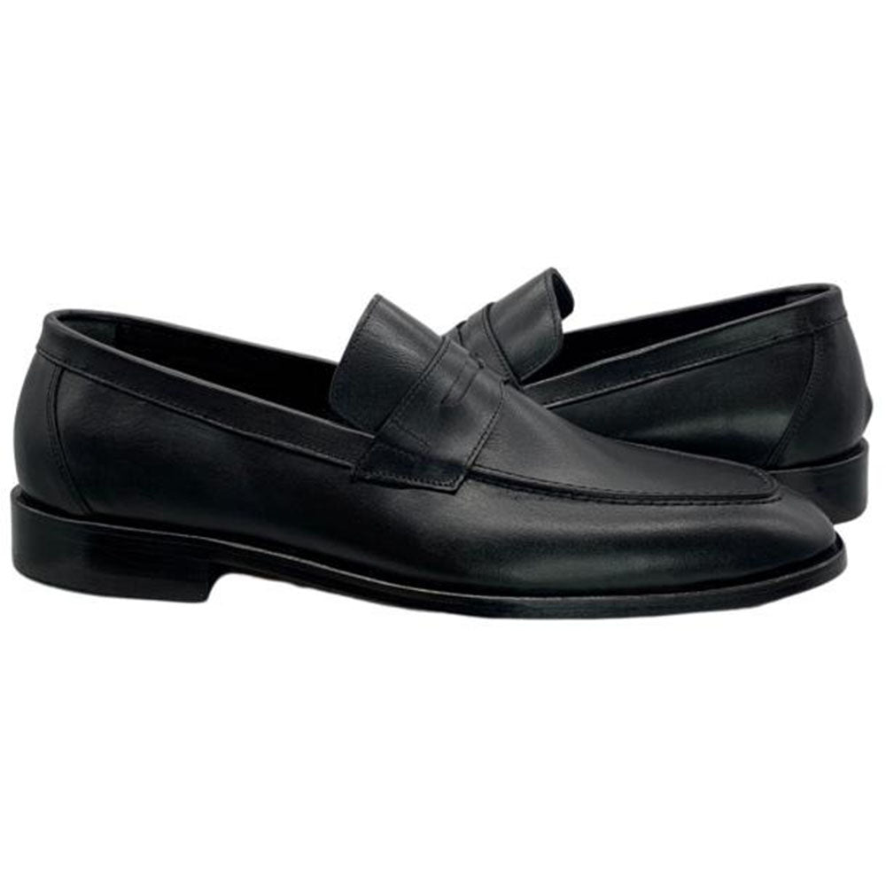 Paolo Shoes Leo Leather Penny Loafers Black
