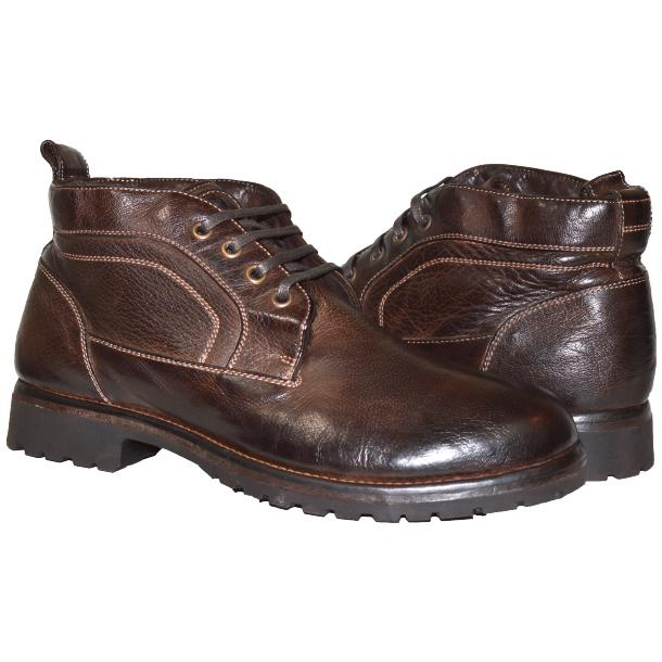 Paolo Shoes Luke Nappa Leather Chukka Boots Brown