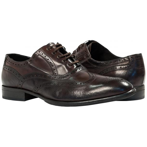 Paolo Shoes Mateo Wingtip Brogues Dark Brown